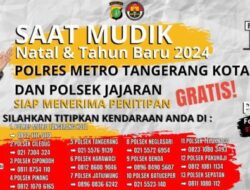 Polres Metro Tangerang Kota Buka Layanan Titip Kendaraan Gratis! waktu Mudik dan NATARU Sebagai Bentuk Kepedulian Kenyamanan Masyarakat