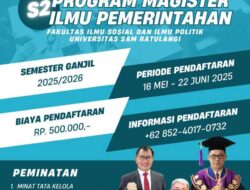 FISIP Unsrat Buka Pendaftaran S2 Ilmu Pemerintahan: Cetak Pemimpin Visioner untuk Indonesia Maju
