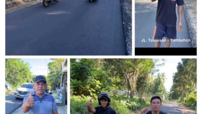 Jalan Talawaan–Tumbohon Mulus! Warga Apresiasi Bupati Joune Ganda